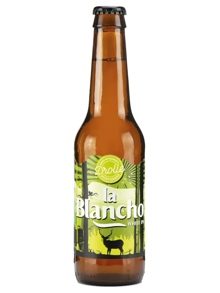 Birra Blancho Drolle, White IPA artigianale con aromi di mango, frutta tropicale, agrumi e sfumature floreali.